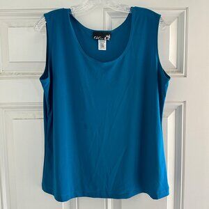 C&C Studio Women’s Stretch Knit Sleeveless Top Size Large Blue